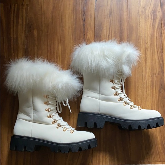 White Fur Snow Boots - Picture 3 of 5